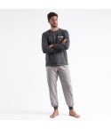 Pigiama uomo caldo cotone pied de poule Admas 60312 grigio