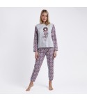 Pigiama donna Santoro Gorjuss 60791 caldo cotone grigio