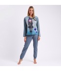 Pigiama donna Santoro Gorjuss 60792 caldo cotone avio