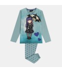 Pigiama bambina Santoro Gorjuss 60842 caldo cotone avio