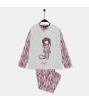 Pigiama bambina Santoro Gorjuss 60843 caldo cotone grigio