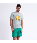 Pigiama uomo estivo Smiley 60999 rigato 100% cotone