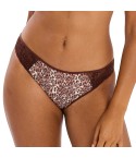 Slip donna microfibra leopardata e pizzo Sans Complexe 60PAP07
