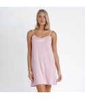 Camicia da notte modal dettagli in raso Admas 61134