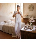 Pigiama donna scollo serafino cotone Lunatica 61149