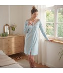 Camicia da notte abbottonatura frontale cotone Lunatica 61157