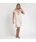 Camicia da notte scollo in crochet floreale Admas 61379 