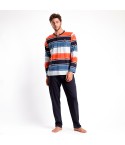 Pigiama uomo lungo in 100% cotone a righe Admas 62136