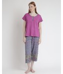 Pigiama Donna 100% Cotone pantalone capri Admas 63065