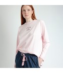 Pigiama Donna primaverile 100% cotone pantalone gessato Admas 63505