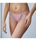 Slip 2 pezzi nero + rosa in cotone elasticizzato con pizzo Jadea 6440