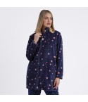 Vestaglia donna blu con stelle Admas in pile coral Admas 67020