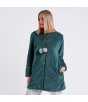 Vestaglia caldissimo coral verde con pon-pon Admas 67036