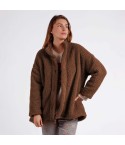 Giacca in sherpa cammello a collo alto Admas 67064