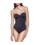 Body contenitivo Selene Nerea coppa C senza spalline fronte nero modella
