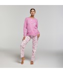 Pigiama donna in caldo cotone pantalone a fantasia floreale Pompea Martina 