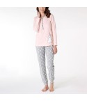 Pigiama donna Lovable L0D6O cotone coniglietti rosa