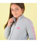 Tuta bambina ragazza Lotto LA2001 zip cotone felpato tuta grigio