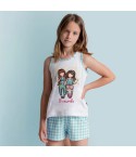 Pigiama bambina Santoro Gorjuss 60833 cotone turchese