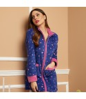 Vestaglia donna giacca con zip cuori blu rosa Karel se3471