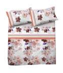 Completo letto Pompea Freedom lenzuola sopra sotto con angoli federa rosso