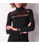 Maglia donna lupetto con pizzo e cotone Cotonella ADD13