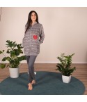 Giacca vestaglia donna con zip a collo alto coral Biancaluna 33009 grigio