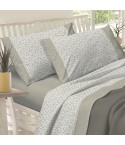 Completo Lenzuola matrimoniale 2 piazze cotone Preziosa alba 30 tortora