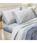 Completo Lenzuola letto matrimoniale 2 piazze cotone Preziosa alba 42 cielo