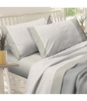 Completo Lenzuola letto matrimoniale 2 piazze cotone Preziosa alba 42 tortora