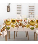 Tovaglia in cotone zucca girasoli foglie Alba Girasole Irge tortora
