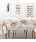 Tovaglia 100% cotone fiori Alba Camelia Irge beige sabbia