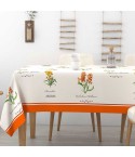 Tovaglia in cotone fiori Alba Cannella Irge colore arancio