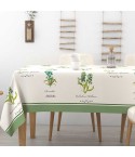 Tovaglia 100% cotone fiori Alba Cannella Irge colore verde