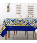 Tovaglia in cotone fantasia patchwork Alba Capri Irge blu