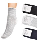 Calzini donna senza elastico Leon D'Oro Annalisa 537 var B taglio vivo cotone 3 paia