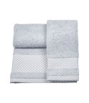 Vingi set asciugamani viso + ospite Pois grigio