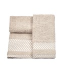 Vingi set asciugamani viso + ospite Pois beige