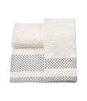 Vingi set asciugamani viso + ospite Pois bianco