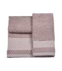 Vingi set asciugamani viso + ospite Pois rosa antico