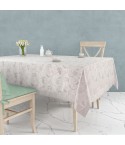 Copritavola tovaglia jacquard foglie fiori Preziosa Ascot C crema