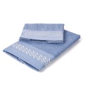 Set asciugamani viso + ospite Sommaruga BA9006 dis.6 azzurro 