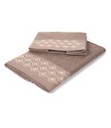 Set asciugamani viso + ospite Sommaruga BA9006 dis.4 nocciola
