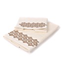 Set asciugamani viso + ospite Sommaruga BA9006 dis.4 latte