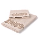 Set asciugamani viso + ospite Sommaruga BA9006 dis.4 beige