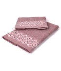 Set asciugamani viso + ospite Sommaruga BA9006 dis.4 vino