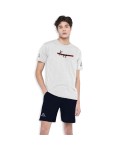 Pigiama uomo ragazzo Kappa KMS22832 100% cotone grigio chiaro melange