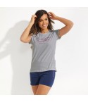 Pigiama donna estivo Lotto LP5121 cotone grigio melange