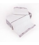 Set asciugamani viso + ospite Biancaluna Daci motivo floreale geometrico bianco