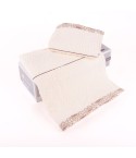 Set asciugamani viso + ospite Biancaluna Daci motivo floreale geometrico panna